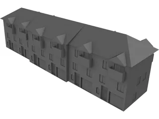 Apartment Building 3D Model preview