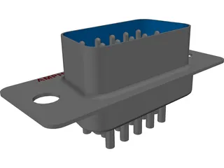 D-Sub 9 Connector 3D Model preview