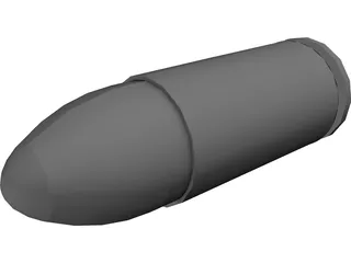 9mm Luger Cartidge 3D Model preview