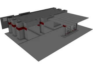 Gas Station 3D Model preview