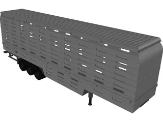 Trailer Livestock 3D Model preview