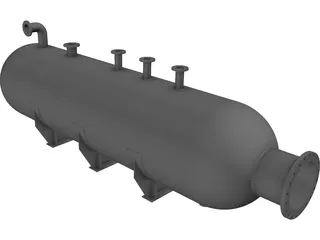 Cylindrical gas pressure vessel 3D Model preview