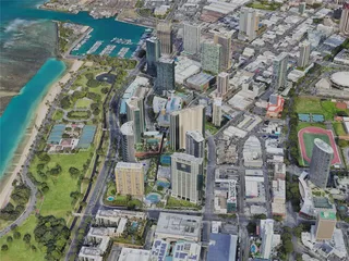 Honolulu City, USA (2023) 3D Model preview