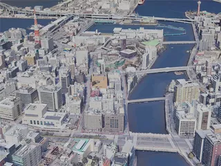 Fukuoka City, Japan (2023) 3D Model preview