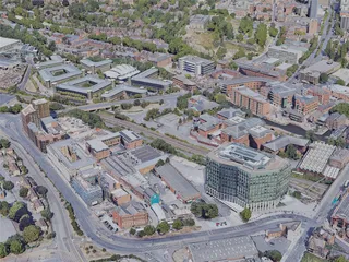Nottingham City, UK (2022) 3D Model preview