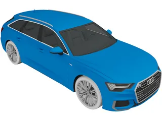 Audi A6 Avant S-line (2019) 3D Model preview