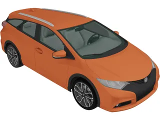 Honda Civic Tourer (2014) 3D Model preview