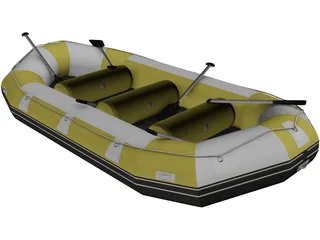Rafting Boat 3D Model preview