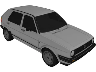 Volkswagen Golf GL (1990) 3D Model preview