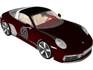 Porsche 911 Targa 4S Heritage (2021) 3D Model preview