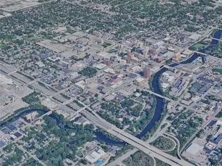 Lansing City, MI, USA (2023) 3D Model preview