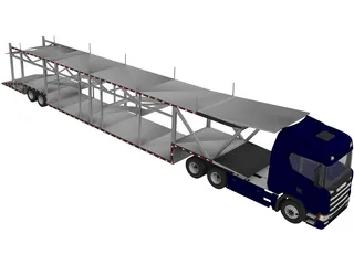 Scania Car Carrier Trailer 3D Model preview