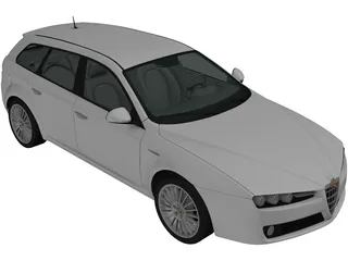 Alfa Romeo 159 Sportwagon (2011) 3D Model preview