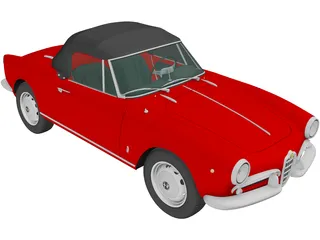 Alfa Romeo Giulietta Spider (1955) 3D Model preview