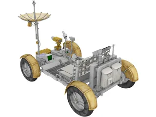 Apollo Lunar Rover Moon Car 3D Model preview