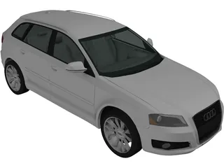Audi A3 Sportback (2011) 3D Model preview