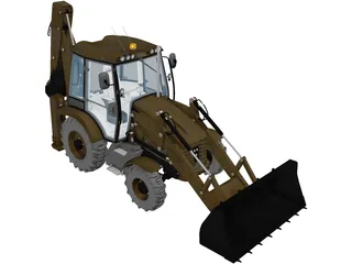 Backhoe Loader 3D Model preview