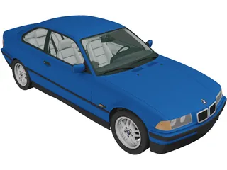 BMW 318i Coupe (1993) 3D Model preview