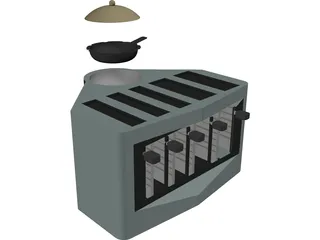 Modern Toaster 3D Model preview