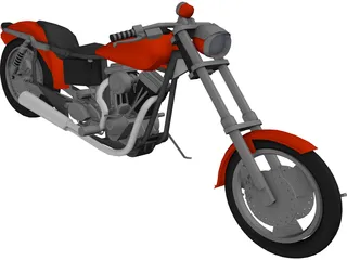 Chopper Bike 3D Model preview