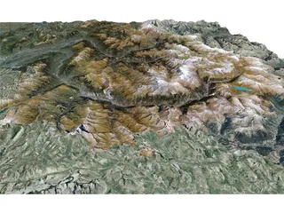 Mountains Alps Pralognan la Vanoise 3D Model preview