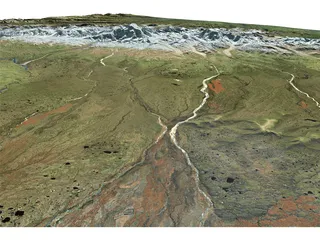 Mountains Alaska Range West 3D Model preview