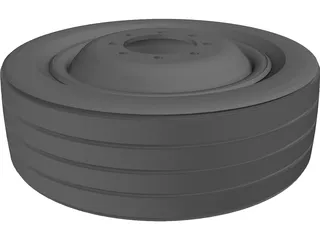 Truck wheel and tyre 245 70 R19.5 3D Model preview