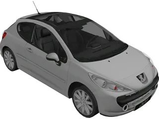 Peugeot 207 3D Model preview