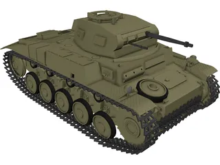 Panzer 2F 3D Model preview