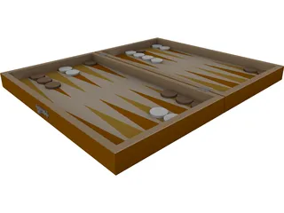 Backgammon Game 3D Model preview