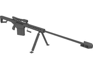 M82A1 Barrett .50 BMG 3D Model preview