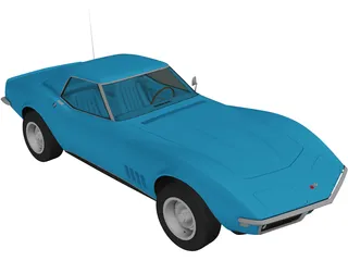 Chevrolet Corvette Convertible (1968) 3D Model preview