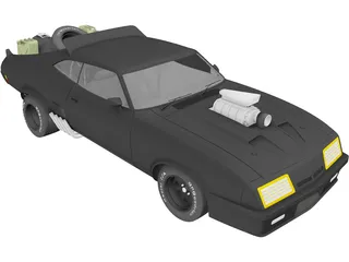 Ford Falcon MadMax Interceptor (1973) 3D Model preview
