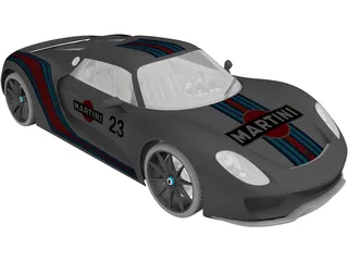 Porsche 918 Spyder Martini (2013) 3D Model preview