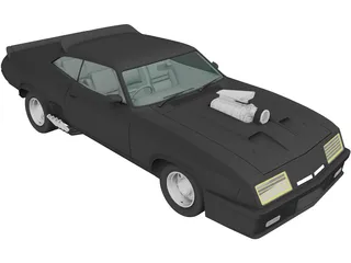 Ford Falcon GT Coupe Interceptor Mad Max (1979) 3D Model preview
