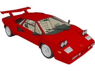 Lamborghini Countach 5000 QV (1985) 3D Model preview