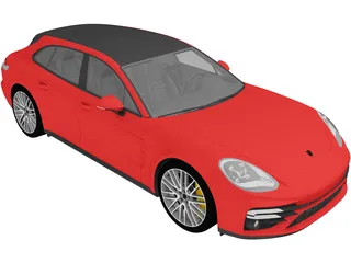 Porsche Panamera Turbo S Sport Turismo (2021) 3D Model preview