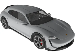 Porsche Taycan 4S Cross Turismo (2021) 3D Model preview