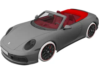 Porsche 911 Carrera Cabriolet (2019) 3D Model preview