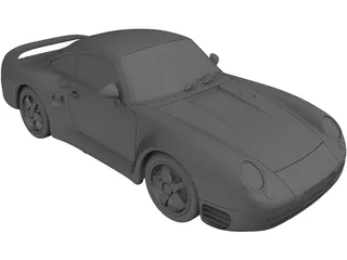 Porsche 959 (1987) 3D Model preview