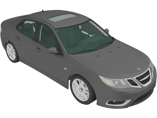 Saab 9-3 Sport Sedan (2008) 3D Model preview