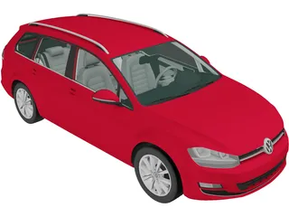 Volkswagen Golf Variant (2014) 3D Model preview