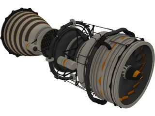 Jet Engine 3D Model preview