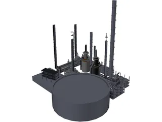 Refinery Plant 3D Model preview