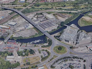 Doncaster City, UK (2023) 3D Model preview