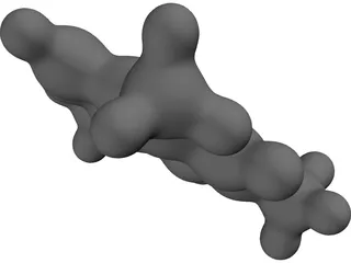 Caffeine Molecule 3D Model preview