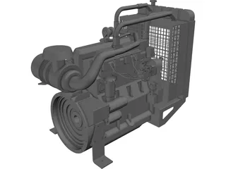 Diesel Motor 3D Model preview