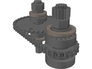 Bison Pullers 2008 Model Tractor Chaincase 3D Model preview
