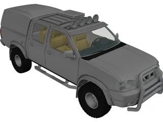 Nissan Navara D22 Double Cab (2002-2005) 3D Model preview