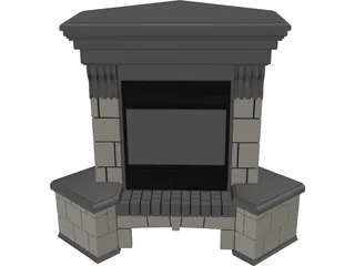 Fireplace Stone 3D Model preview